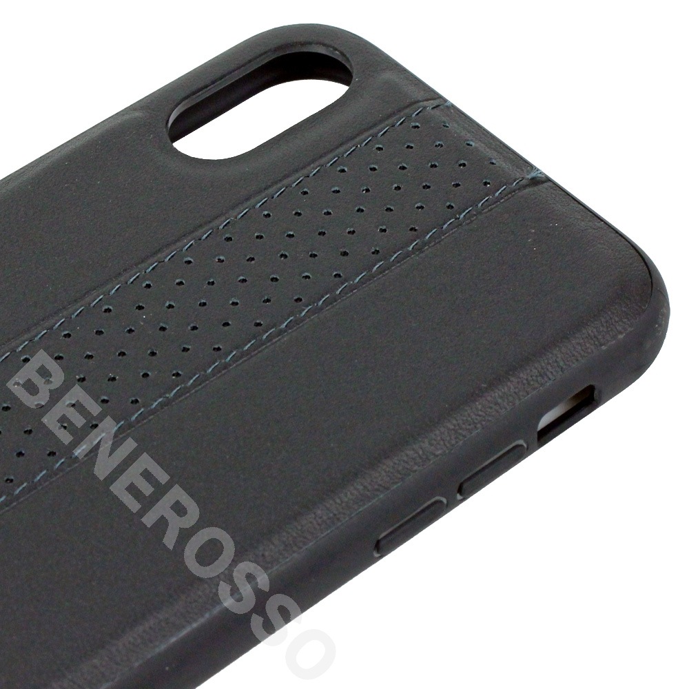 BMW iPhone XR パーフォレーテッド レザー ストライプ ハードケース ブラック BMHCI61PLCBK 