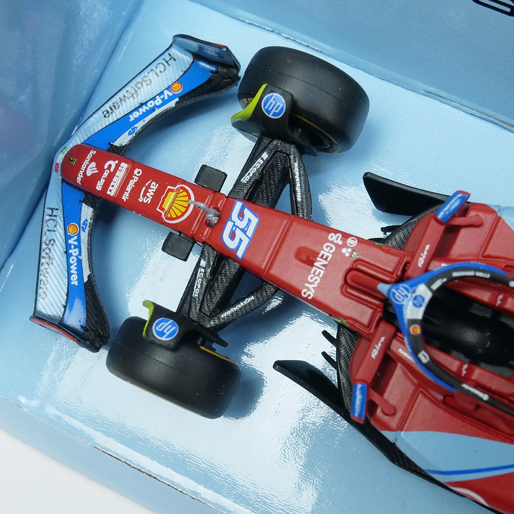 Bburago 1/43スケール フェラーリ SF-24 マイアミGP 2024 #55 C.サインツ ウィンドウボックス レッド 18-36844SMIA
