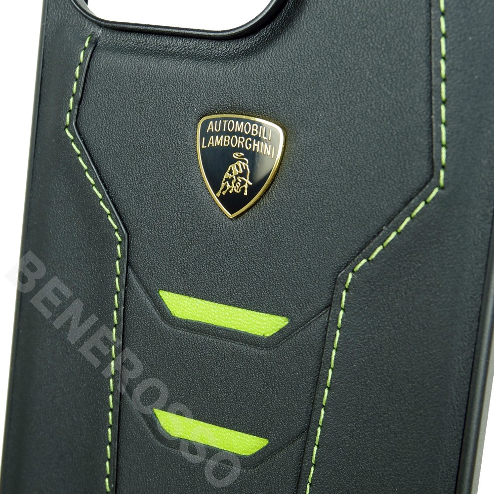 ランボルギーニ iPhone 15Pro レザー バックカバー ウラカン D16 グリーン LB-TPUPCIP15P-HU/D16-GN