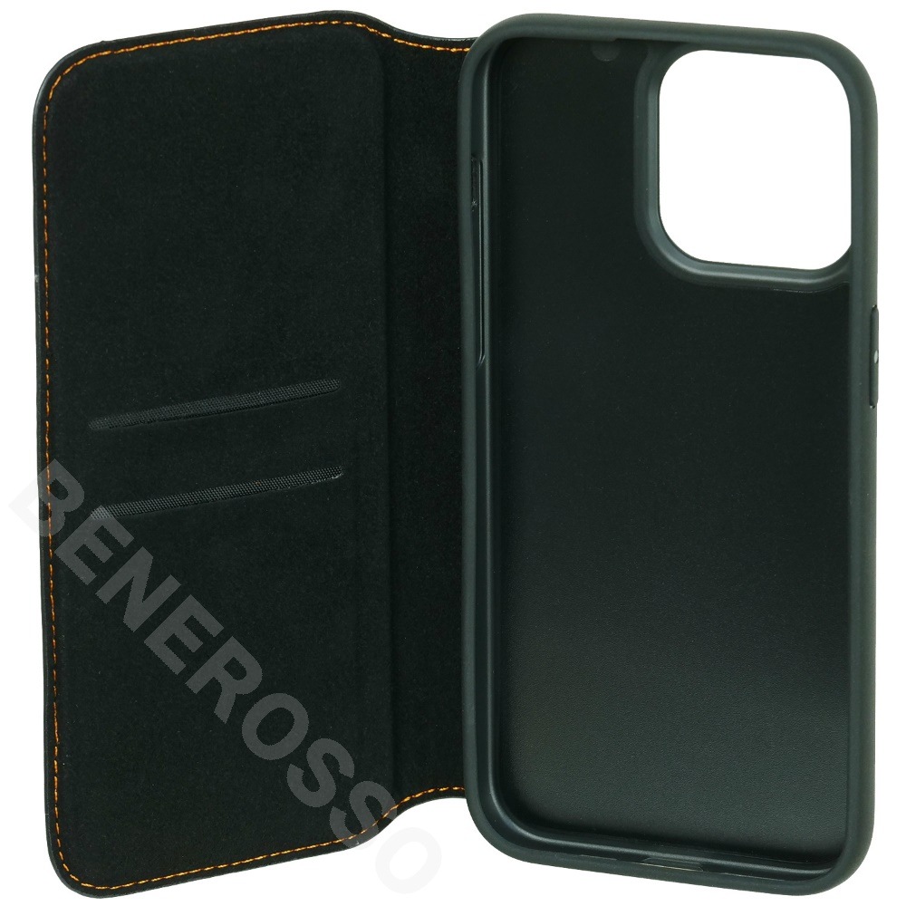 ランボルギーニ iPhone 15ProMax レザー ブックタイプケース ウラカン D1 オレンジ LB-TPUFCIP15PM-HU/D1-OE