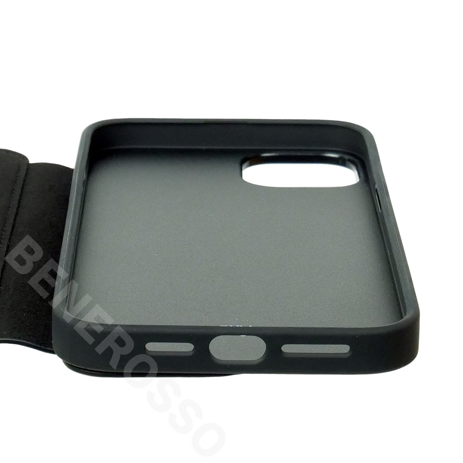 BMW iPhone 14Plus レザー ブックタイプケース BIG LOGO STRIPE ブラック BMBKP14M22RDPK