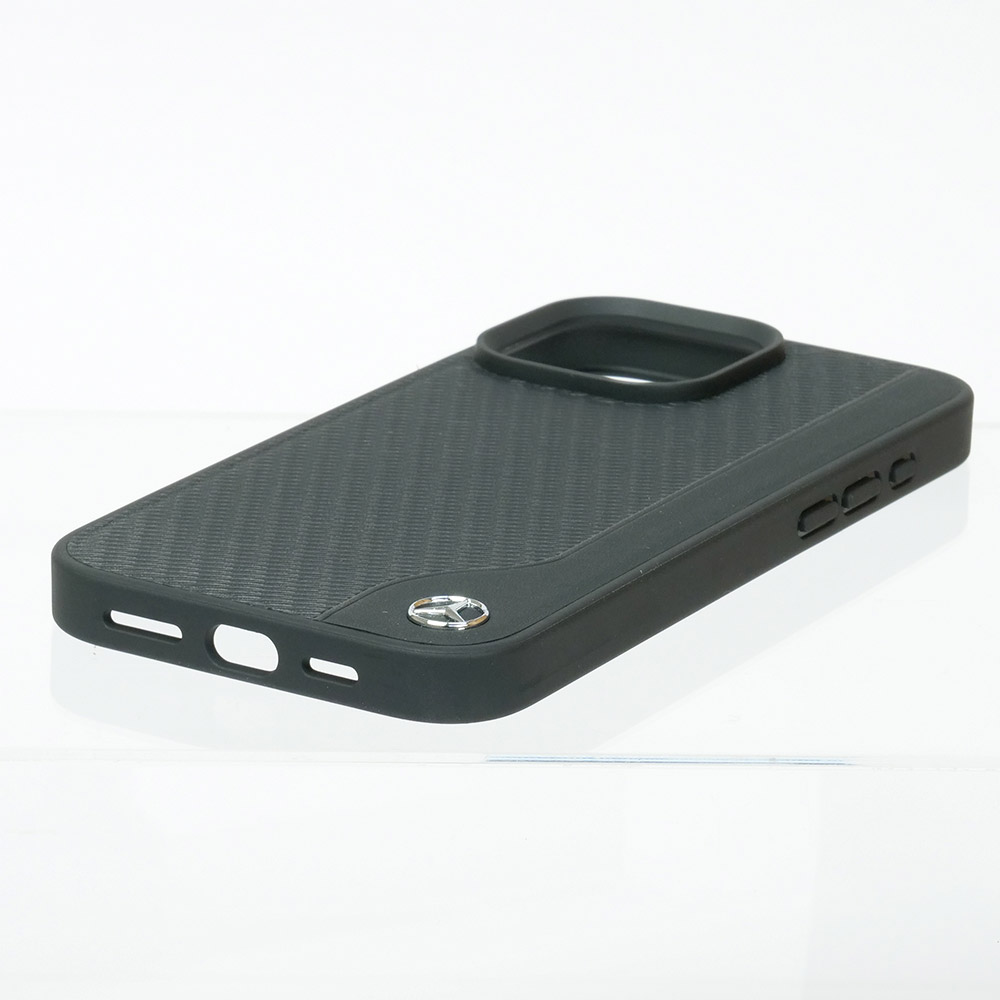 メルセデスベンツ iPhone 16ProMax マグセーフ WOOD IMITATION レザーバックカバー ブラック MEHMP16X23RBGVK