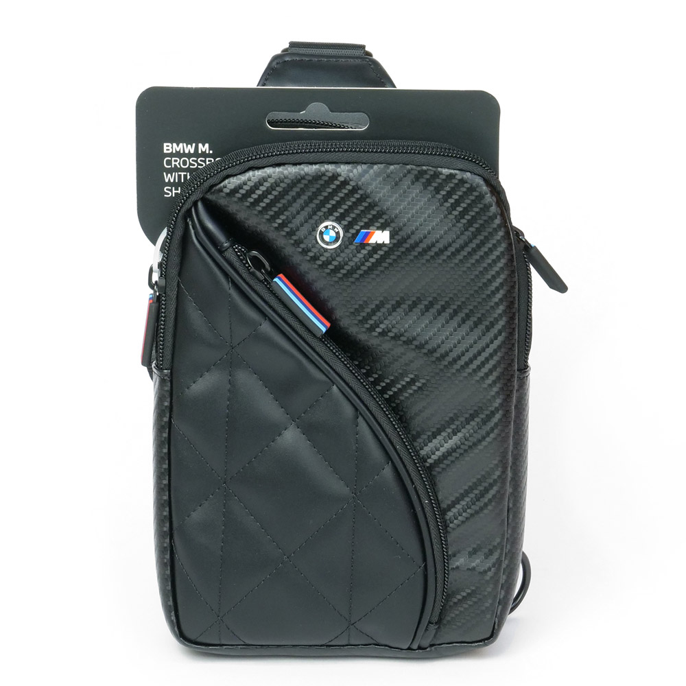 BMW Mコレクション PUレザー カーボン調 クロスボディ バッグ ブラック