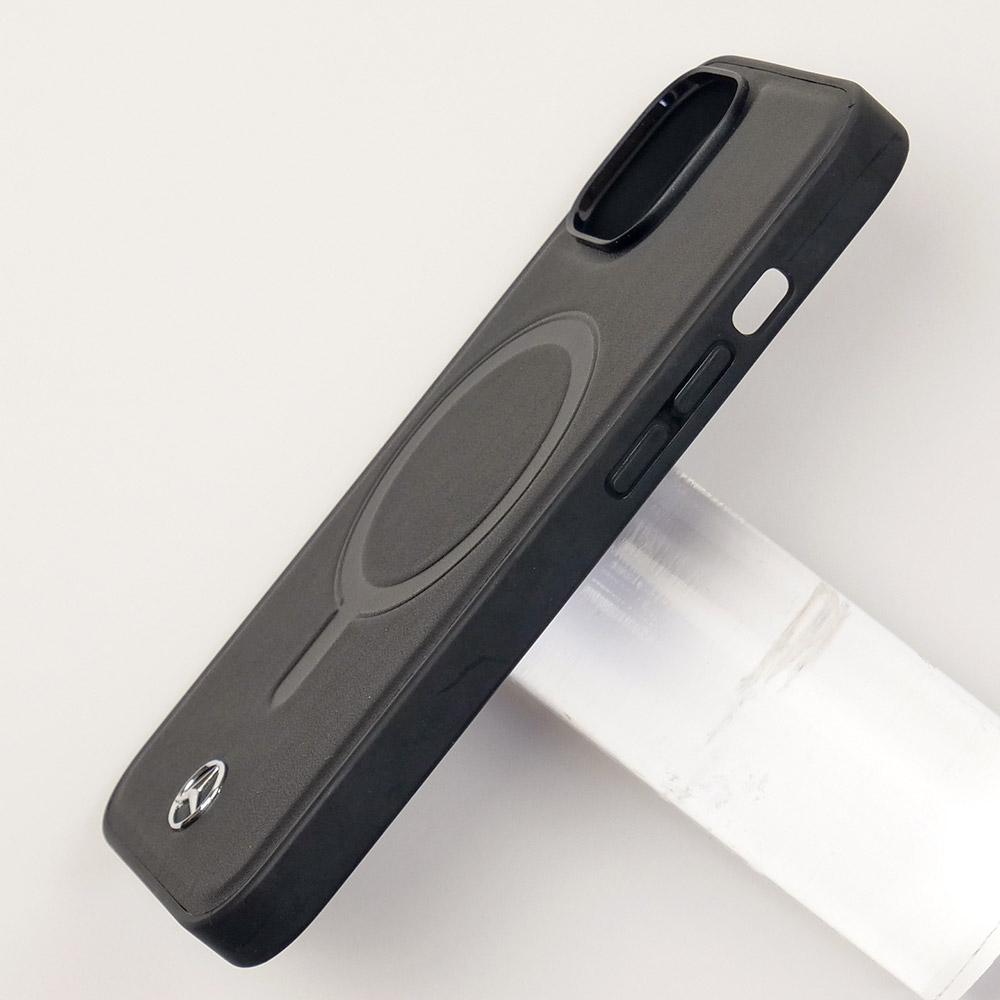 メルセデスベンツ iPhone 14 マグセーフ レザー バックカバー ブラック MEHMP14S23RCMK