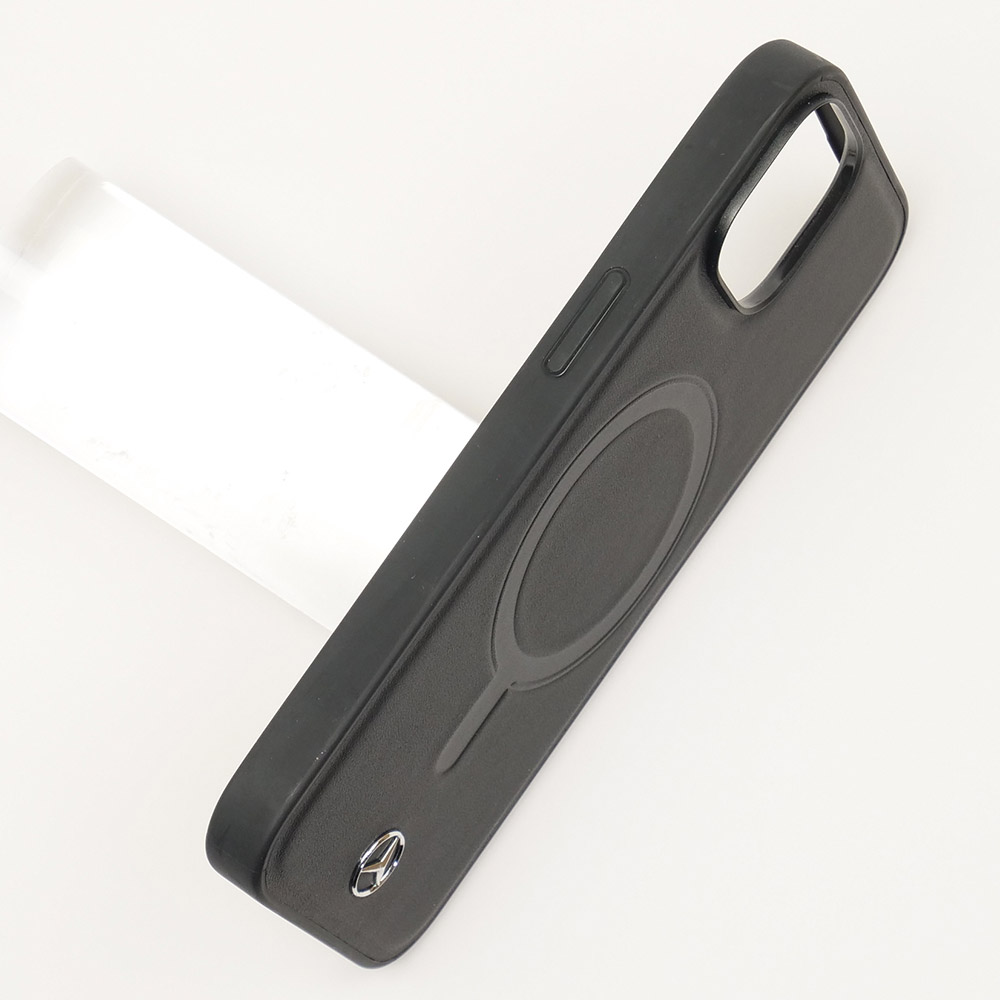 メルセデスベンツ iPhone 14 マグセーフ レザー バックカバー ブラック MEHMP14S23RCMK