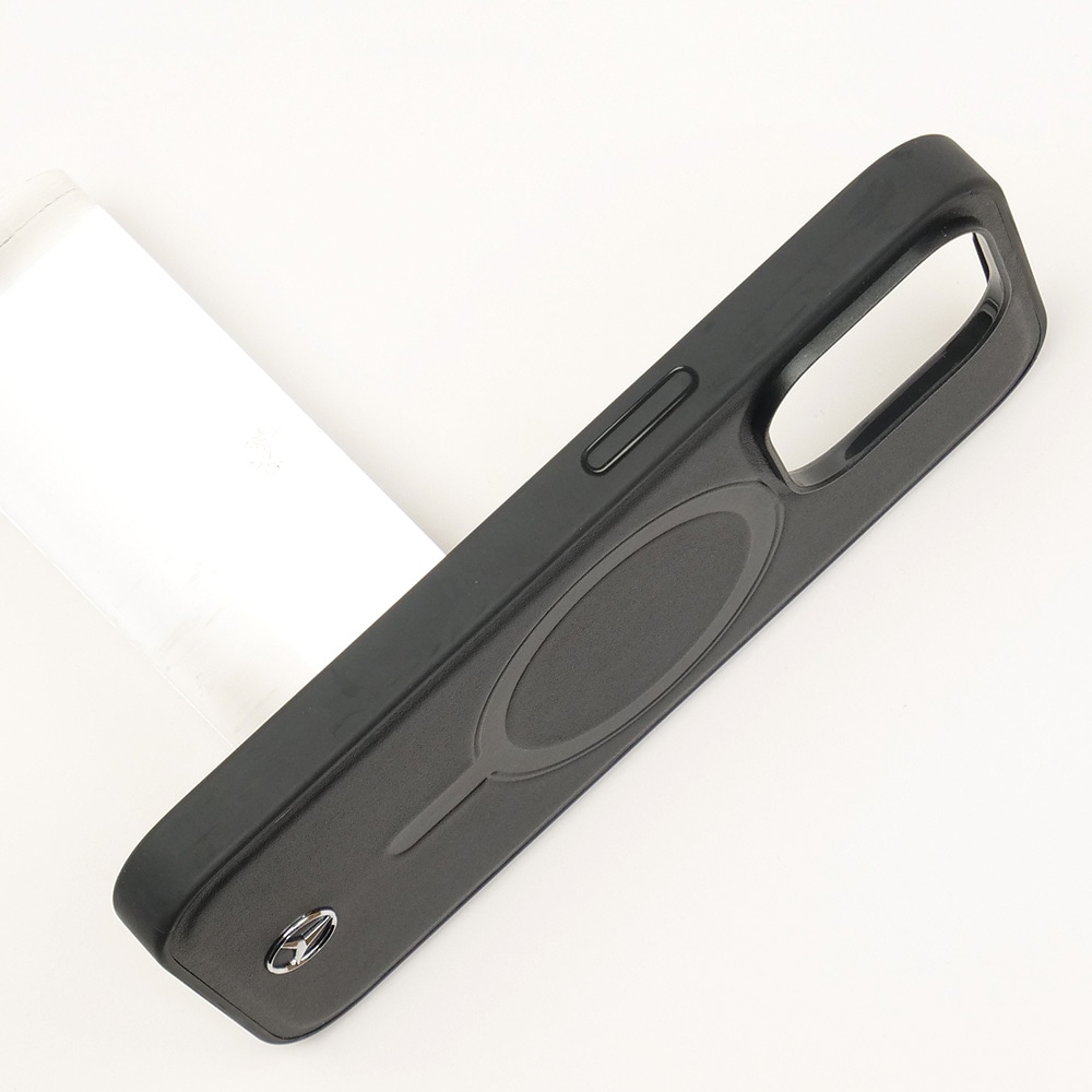 メルセデスベンツ iPhone 14Pro マグセーフ レザー バックカバー ブラック MEHMP14L23RCMK