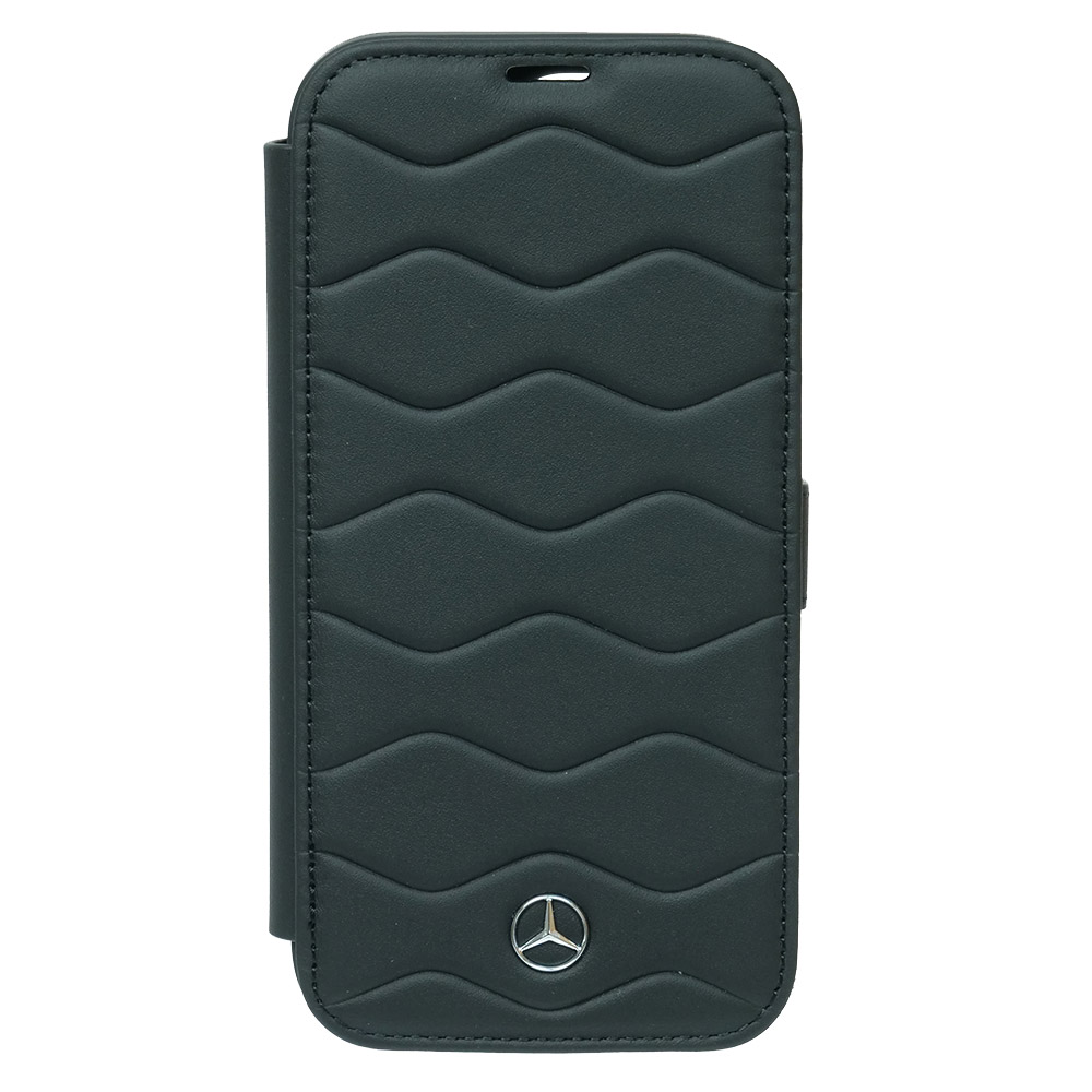 メルセデスベンツ iPhone 16Pro レザー ブックタイプケース WITH WAVES ブラック MEBKP16S23RWRSK