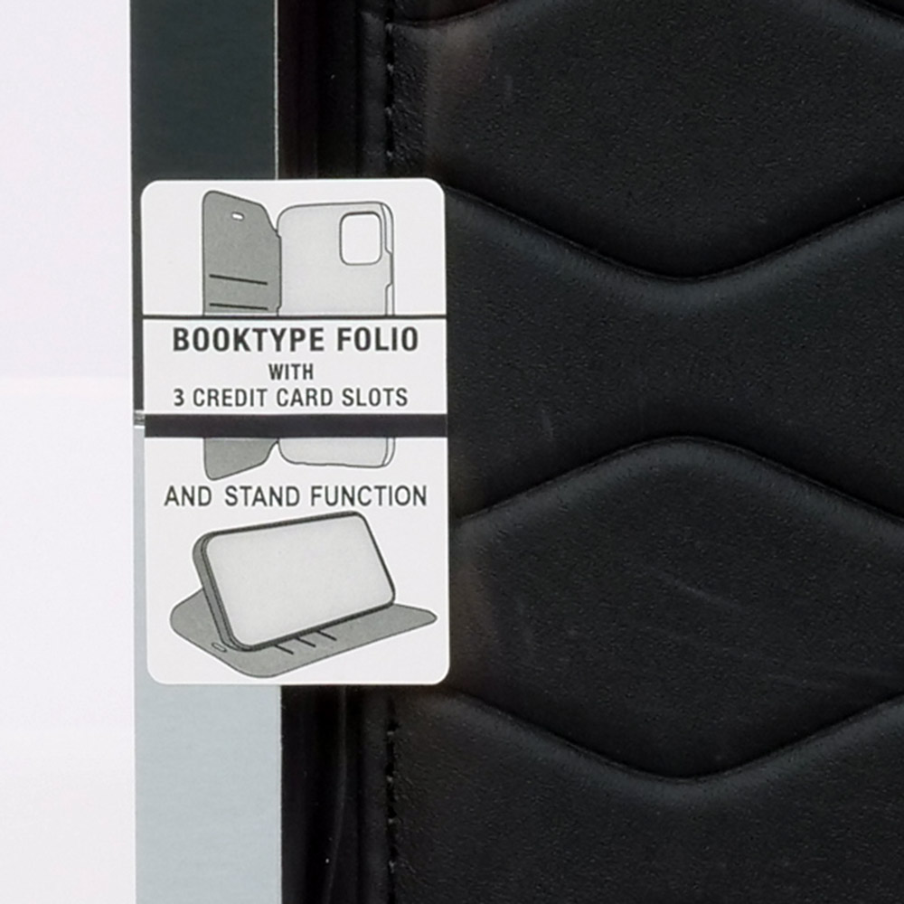 メルセデスベンツ iPhone 16Pro レザー ブックタイプケース WITH WAVES ブラック MEBKP16S23RWRSK