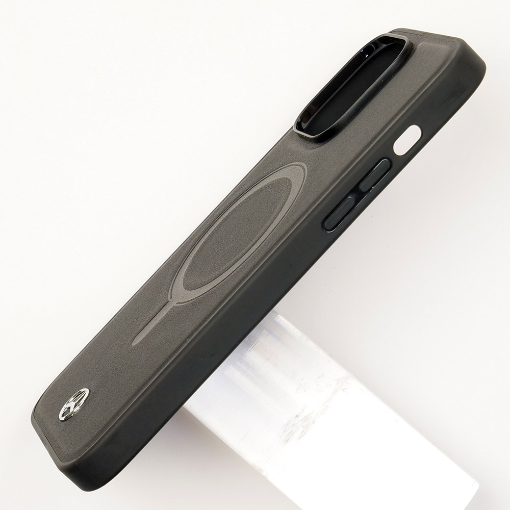 メルセデスベンツ iPhone 14ProMax マグセーフ レザー バックカバー ブラック MEHMP14X23RCMK