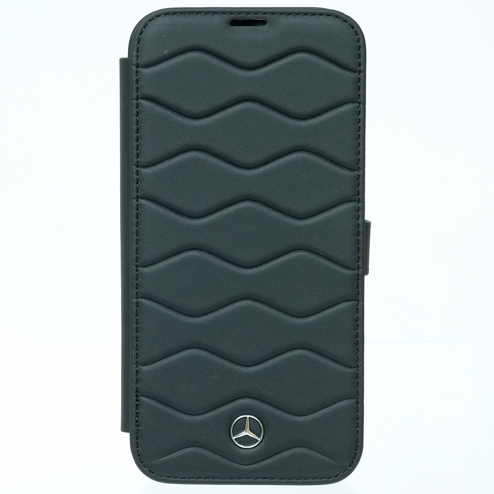 メルセデスベンツ iPhone 16ProMax レザー ブックタイプケース WITH WAVES ブラック MEBKP16X23RWRSK