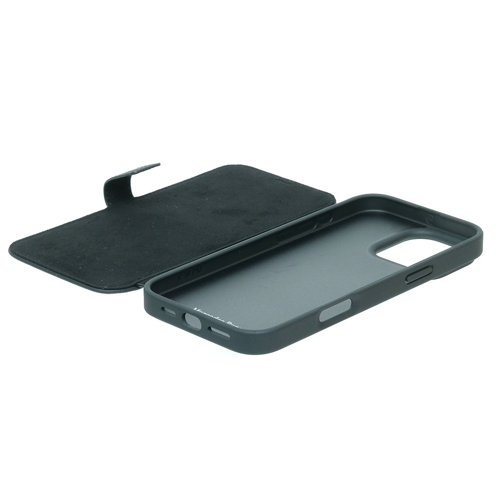 メルセデスベンツ iPhone 16ProMax レザー ブックタイプケース WITH WAVES ブラック MEBKP16X23RWRSK