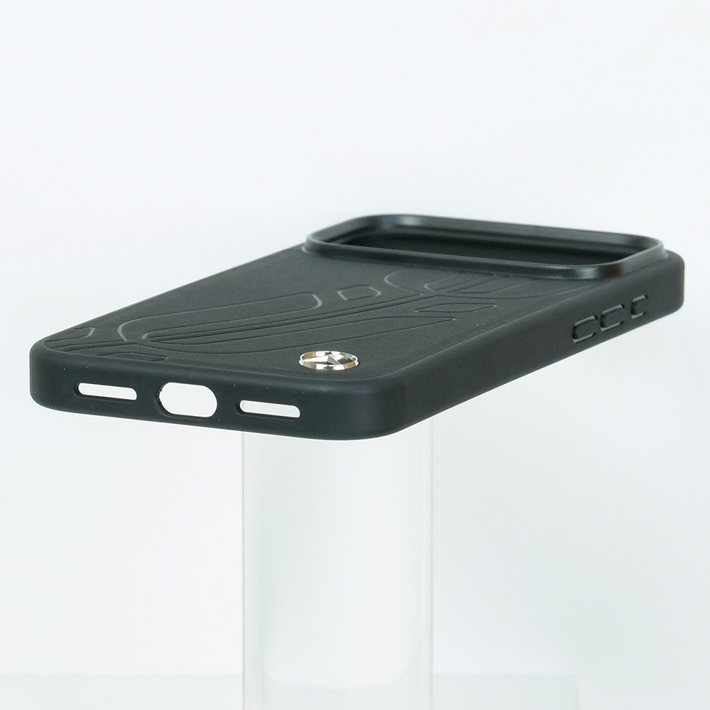 メルセデスベンツ iPhone 17ProMax レザー バックカバー ラージ ローレル模様 ブラック マグセーフ対応 MEHMP17X25ROOLK