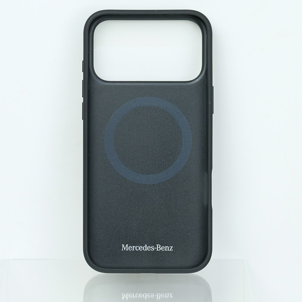 メルセデスベンツ iPhone 17ProMax レザー バックカバー ラージ ローレル模様 ブラック マグセーフ対応 MEHMP17X25ROOLK