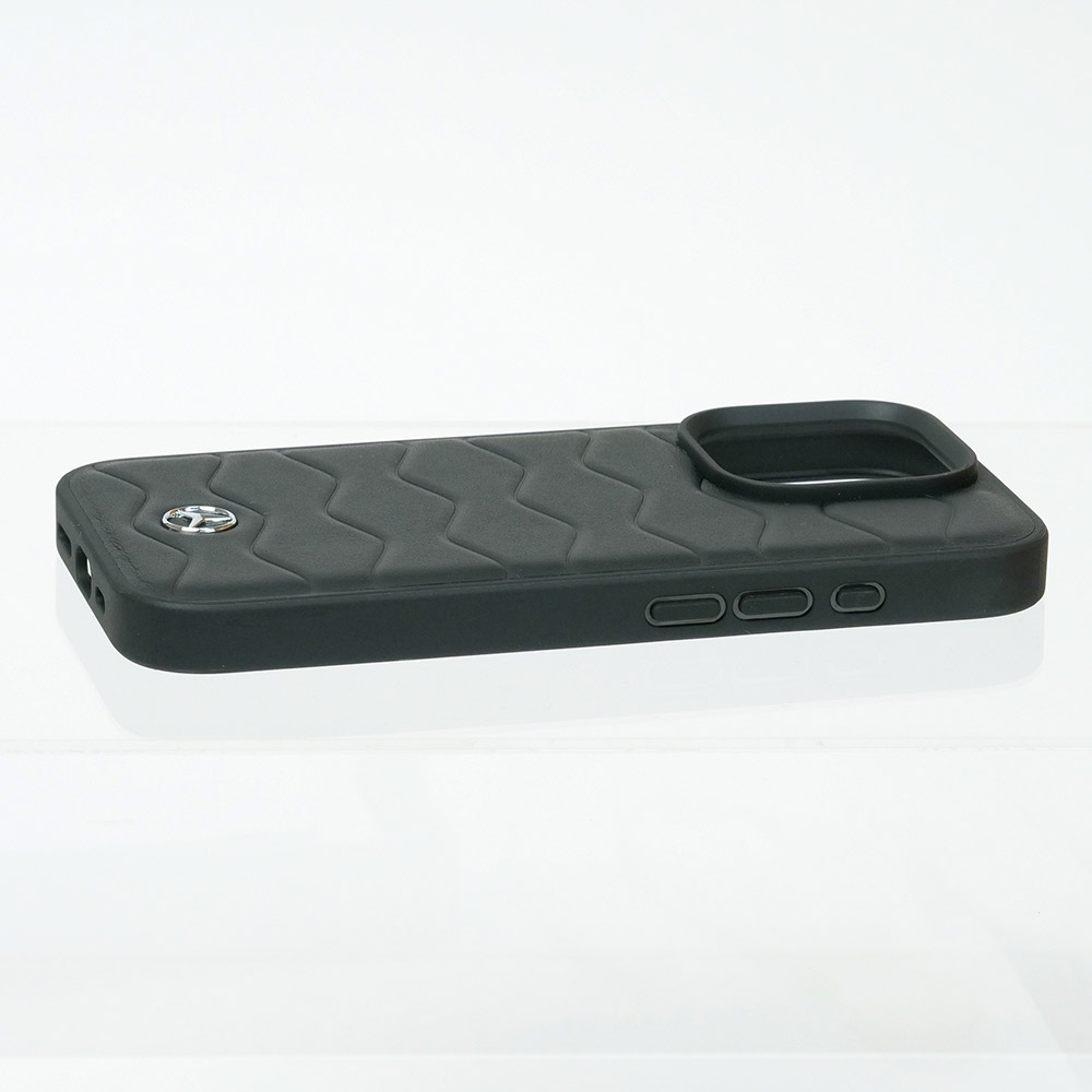 メルセデスベンツ iPhone 16Pro レザーバックカバー WITH WAVES ブラック MEHCP16L23RWRSK