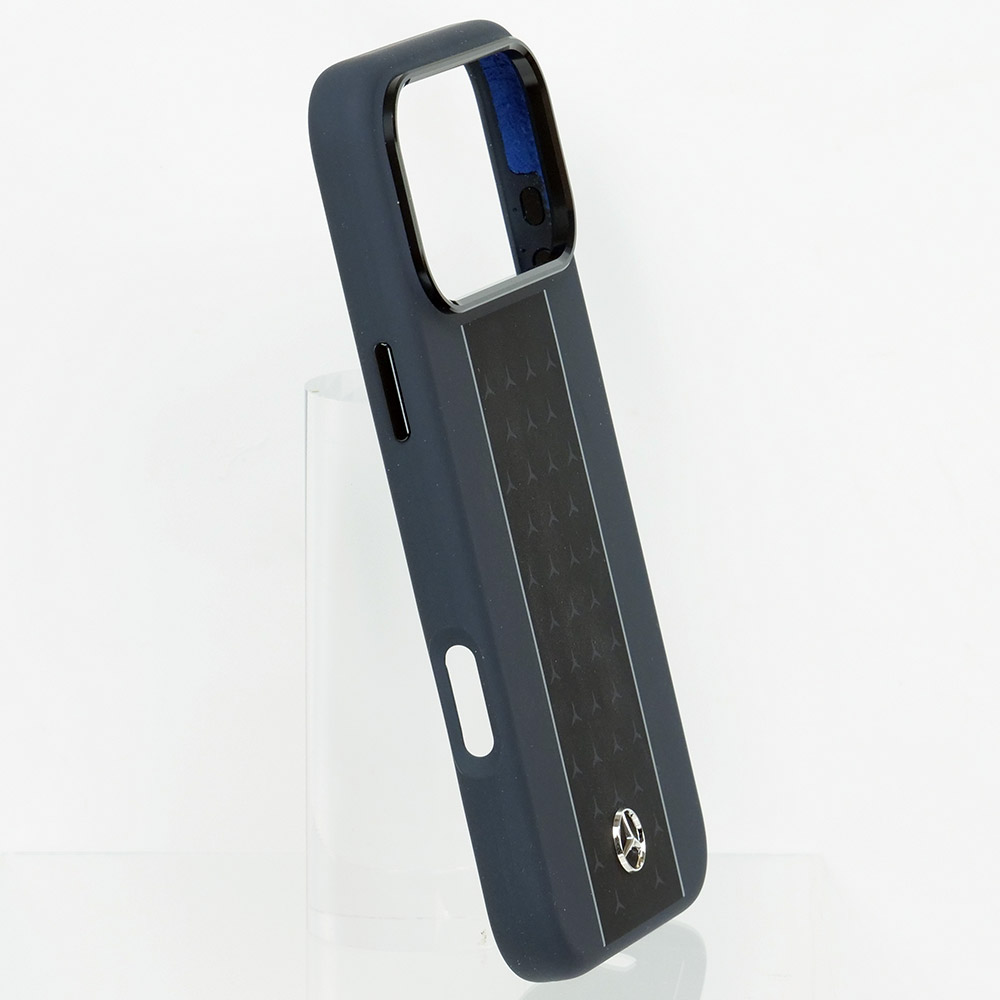 メルセデスベンツ iPhone 17ProMax レザー バックカバー 星形模様 ホワイトライン ブラック マグセーフ対応 MEHMP17X25LSMSSK