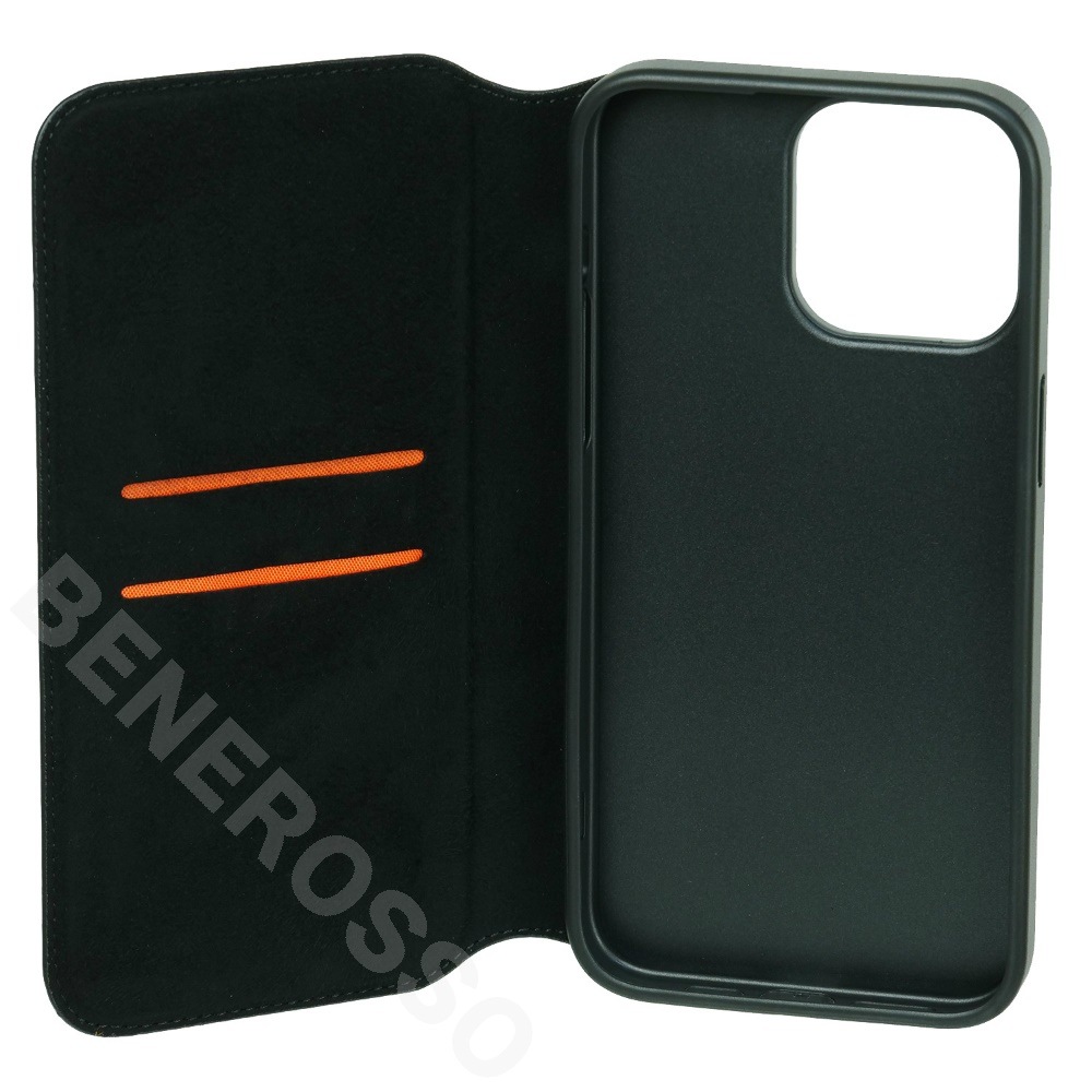 ランボルギーニ iPhone 15ProMax レザー ブックタイプケース ウラカン D16 オレンジ LB-TPUFCIP15PM-HU/D16-OE