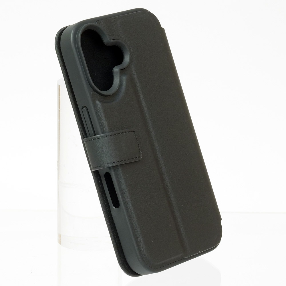 メルセデスベンツ iPhone 16 WOOD IMITATION レザー ブックタイプケース ブラック MEBKP16S23RBGVK