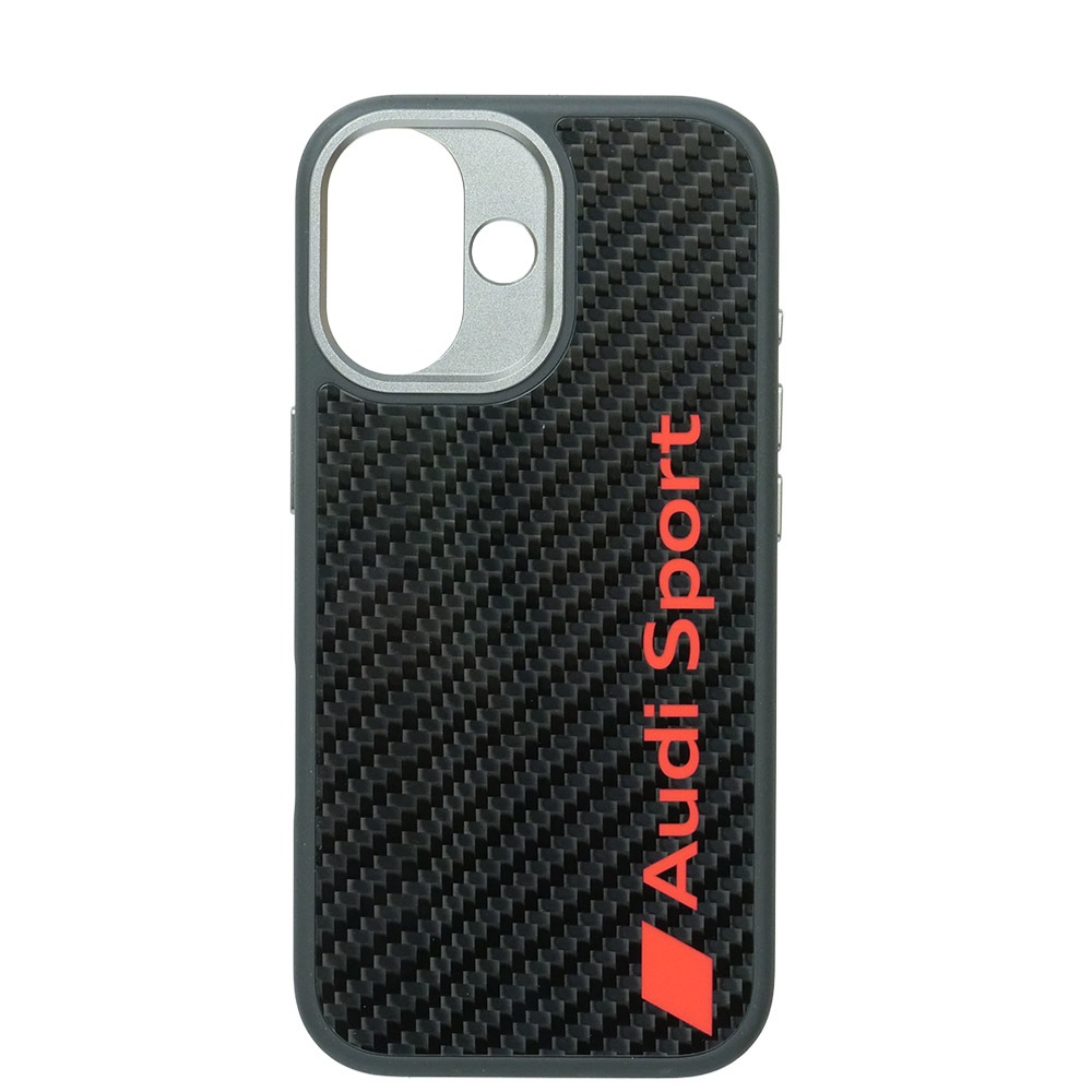 アウディ iPhone 17 リアルカーボン バックカバー ブラック マグセーフ対応 AUS-TPUPCMIP17-R8/D2-BK