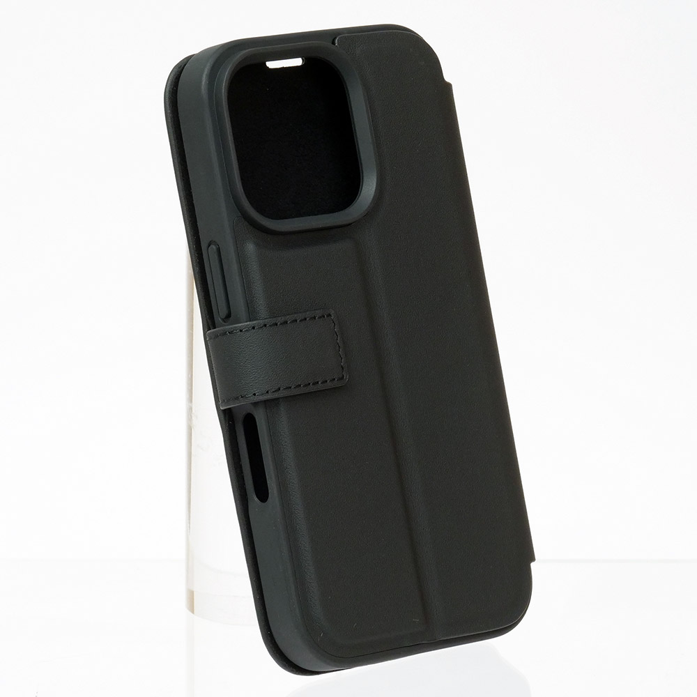 メルセデスベンツ iPhone 16Pro WOOD IMITATION レザー ブックタイプケース ブラック MEBKP16L23RBGVK