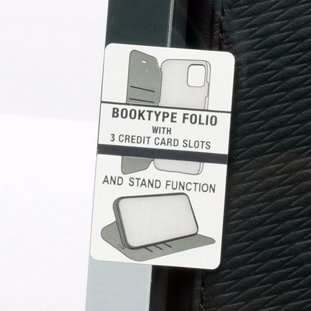 メルセデスベンツ iPhone 16Pro WOOD IMITATION レザー ブックタイプケース ブラック MEBKP16L23RBGVK