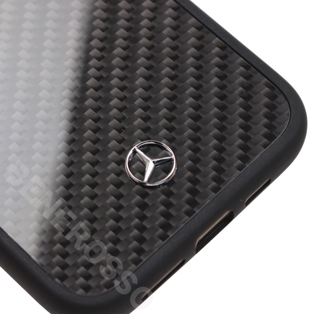 メルセデスベンツ iPhone 15ProMax リアルカーボン バックカバー ブラック MEHCP15XRCABK