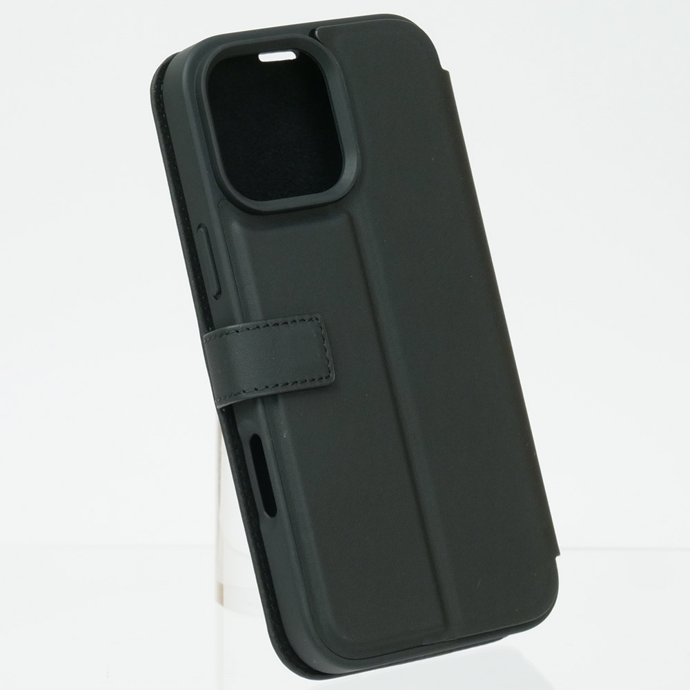 メルセデスベンツ iPhone 16ProMax WOOD IMITATION レザー ブックタイプケース ブラック MEBKP16X23RBGVK