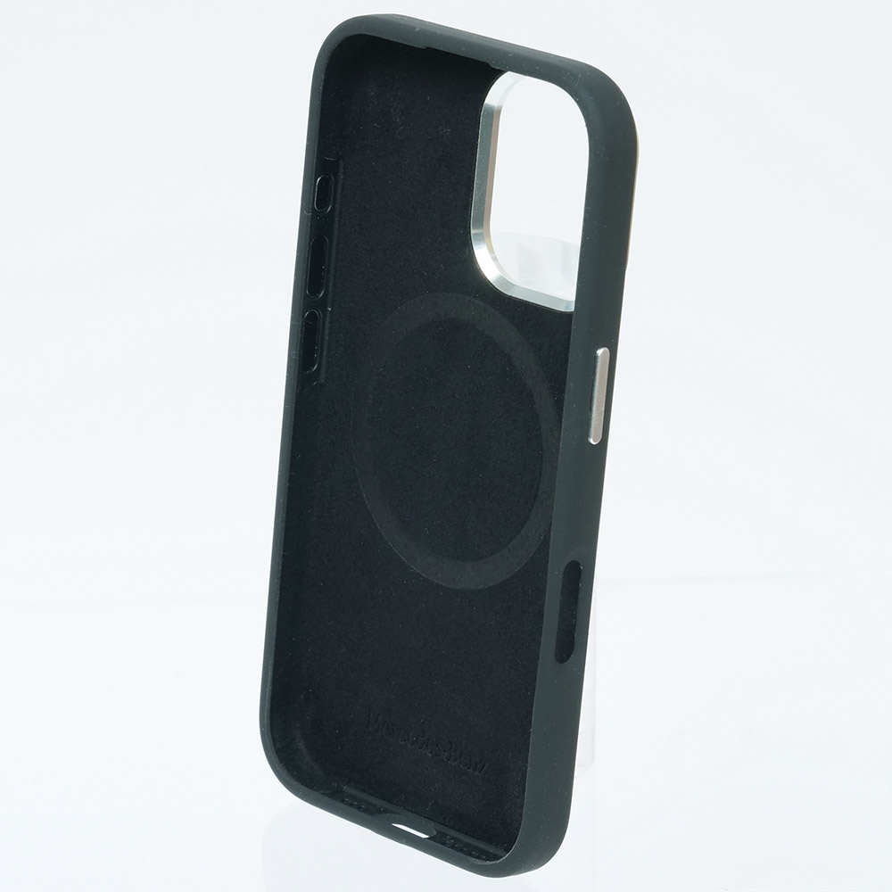 メルセデスベンツ iPhone 16 マグセーフ シリコン バックカバー ストライプ ブラック MEHMP16S23SUVSK