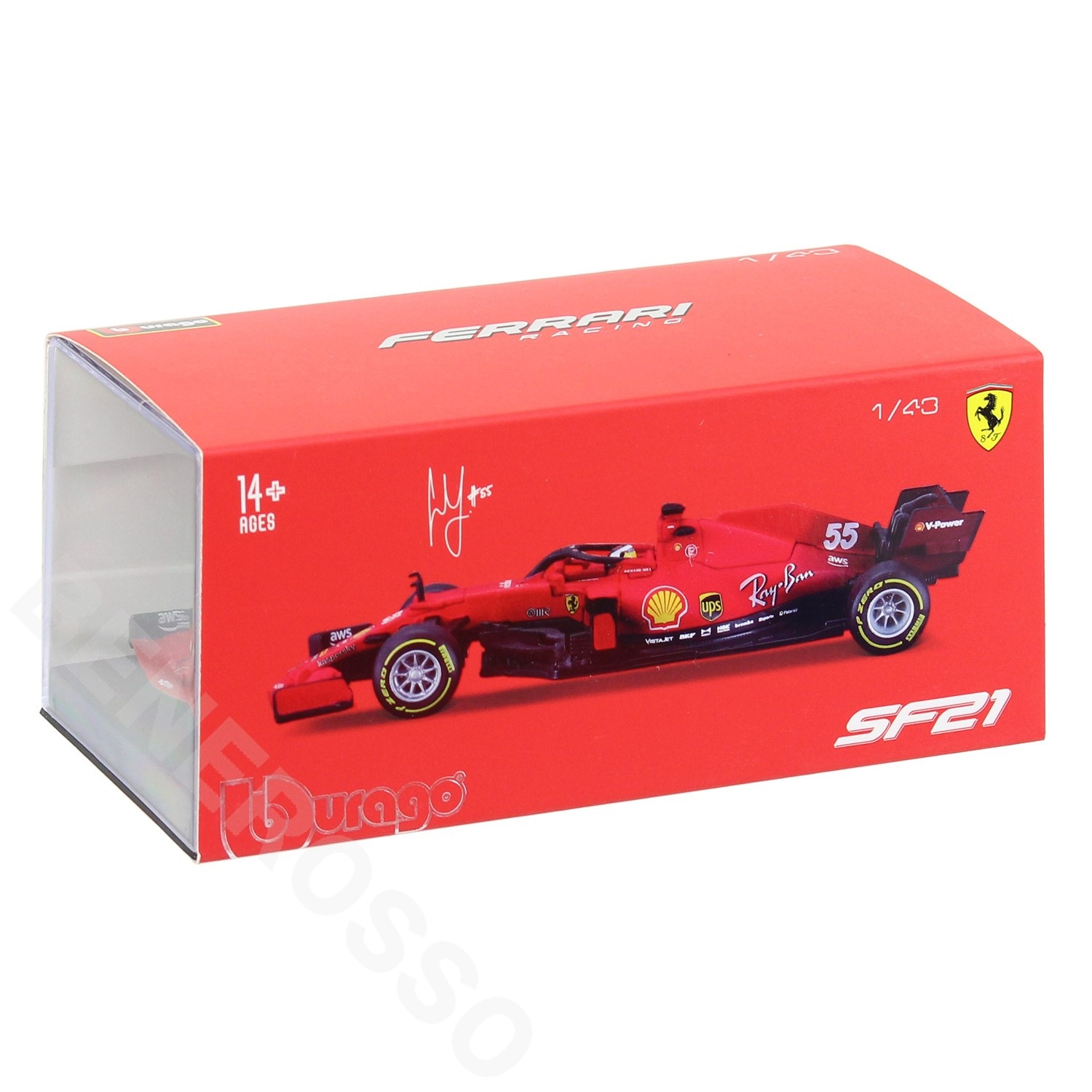 Bburago 1/43スケール フェラーリ SF21 C.サインツ 2021(ドライバー付)BR-43-36828CS