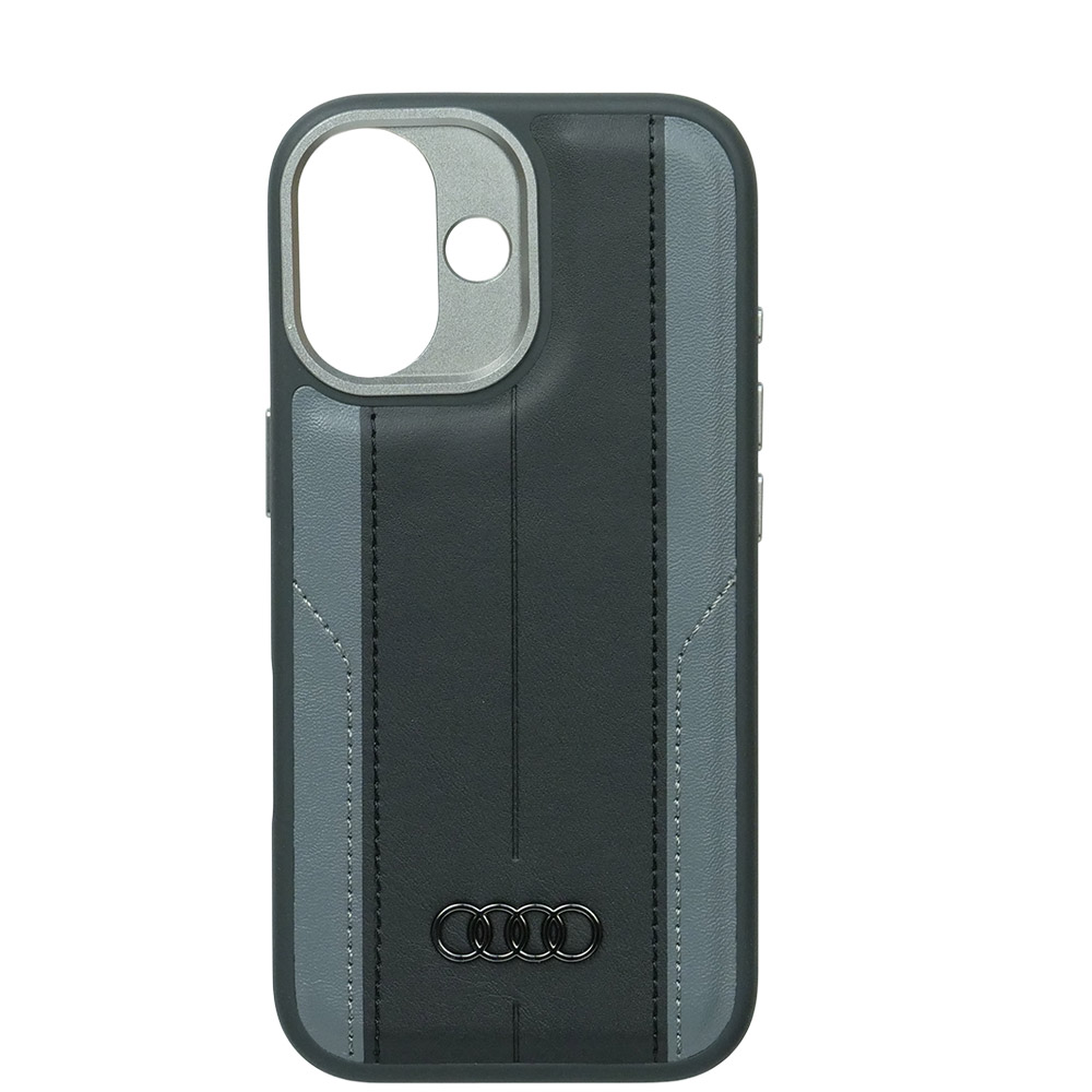 アウディ iPhone 17 合成皮革 バックカバー ブラック マグセーフ対応 AU-TPUPCMIP17-A6/D1-BK