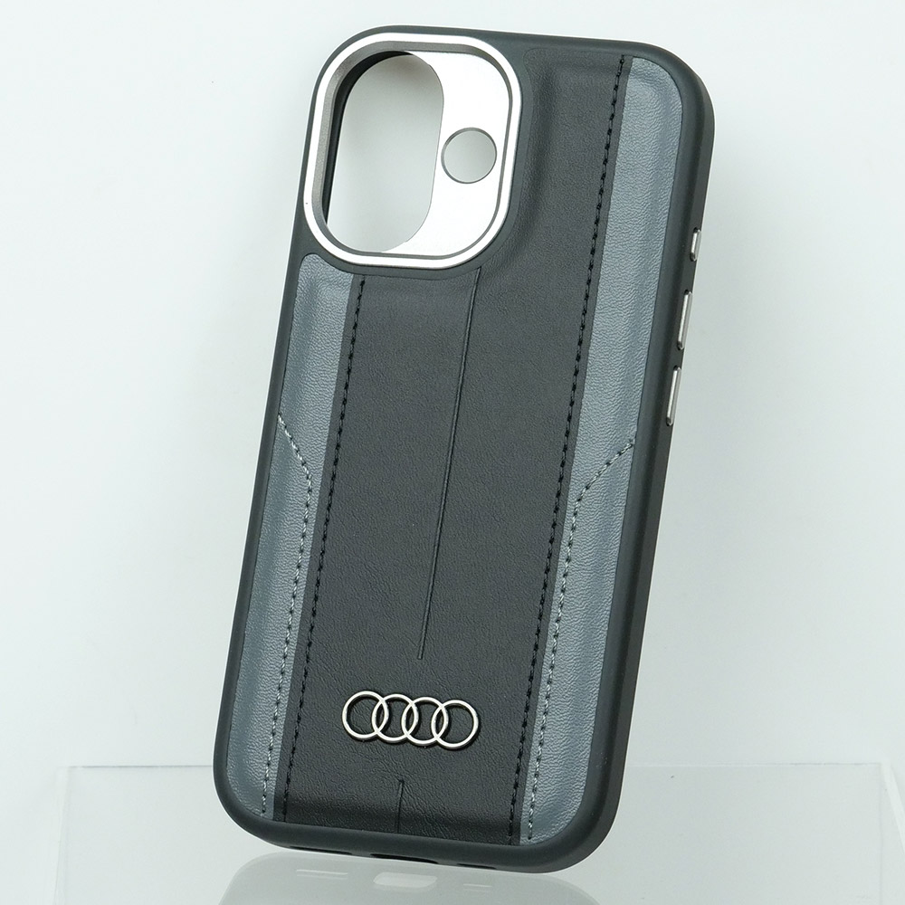 アウディ iPhone 17 合成皮革 バックカバー ブラック マグセーフ対応 AU-TPUPCMIP17-A6/D1-BK