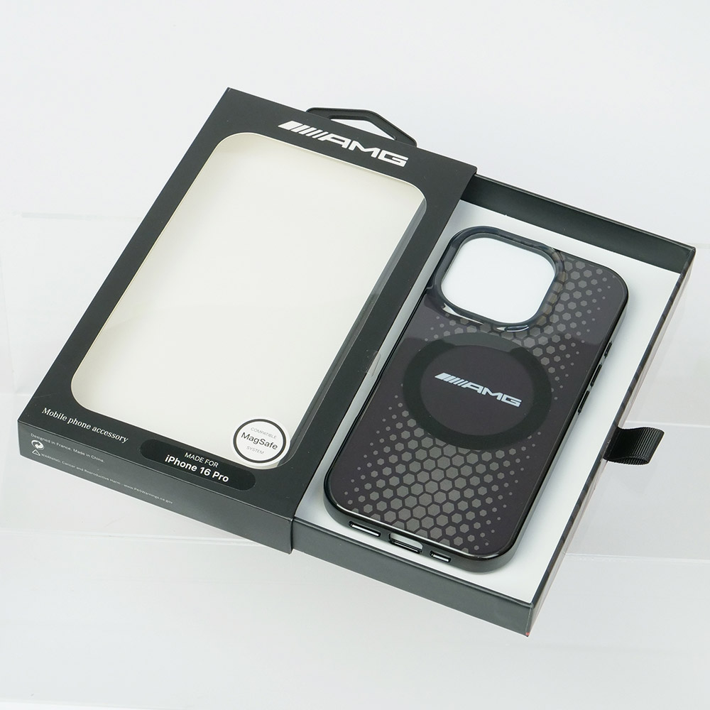 AMG iPhone 16Pro マグセーフ ダブルレイヤー バックカバー ブラック AMHMP16L24HHGPK