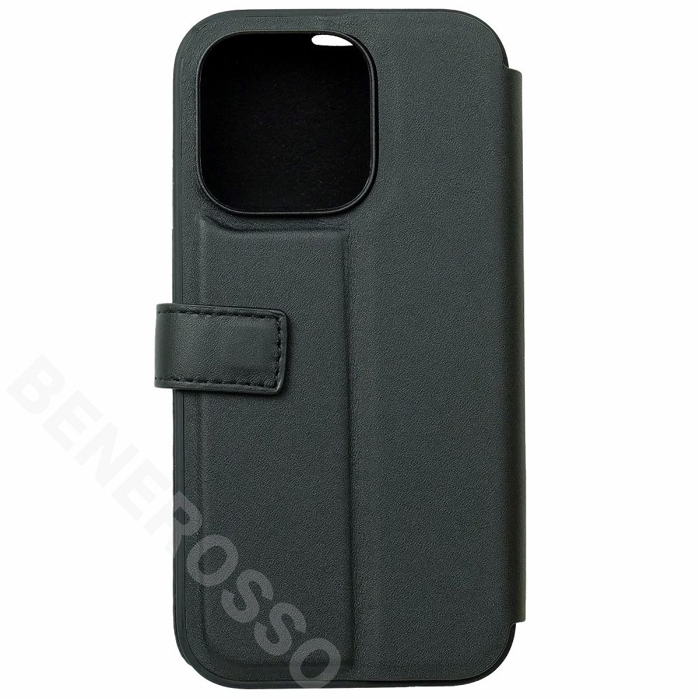 BMW iPhone 14Pro レザー ブックタイプケース HOT STAMP LINES ブラック BMBKP14L22RVSK