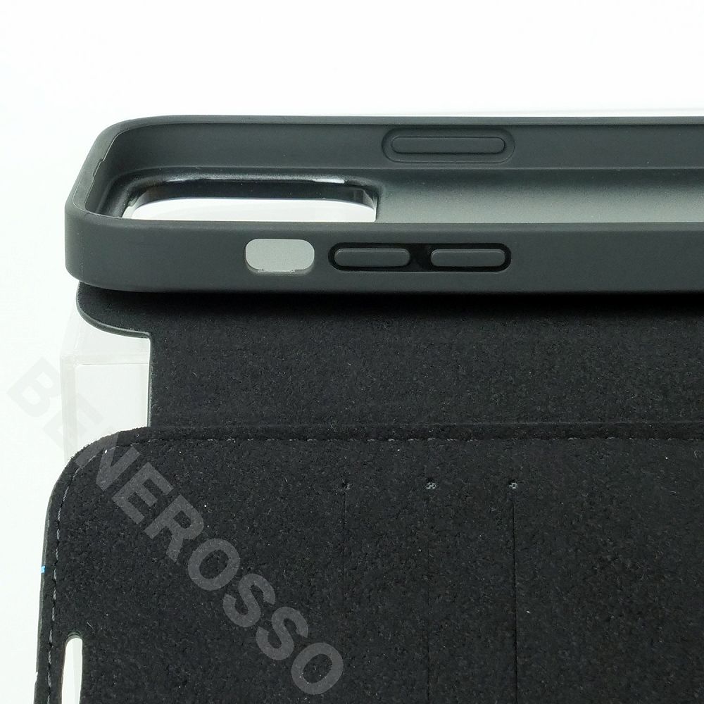 BMW iPhone 14Pro レザー ブックタイプケース HOT STAMP LINES ブラック BMBKP14L22RVSK