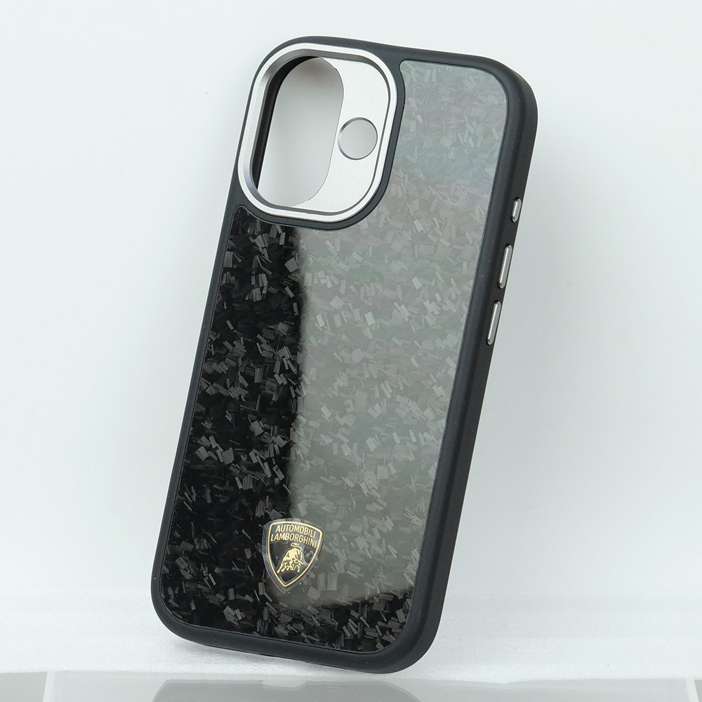 ランボルギーニ iPhone 17 リアルカーボン バックカバー ウラカン D14 ブラック マグセーフ対応 LB-TPUPCMIP17-HU/D14-GD