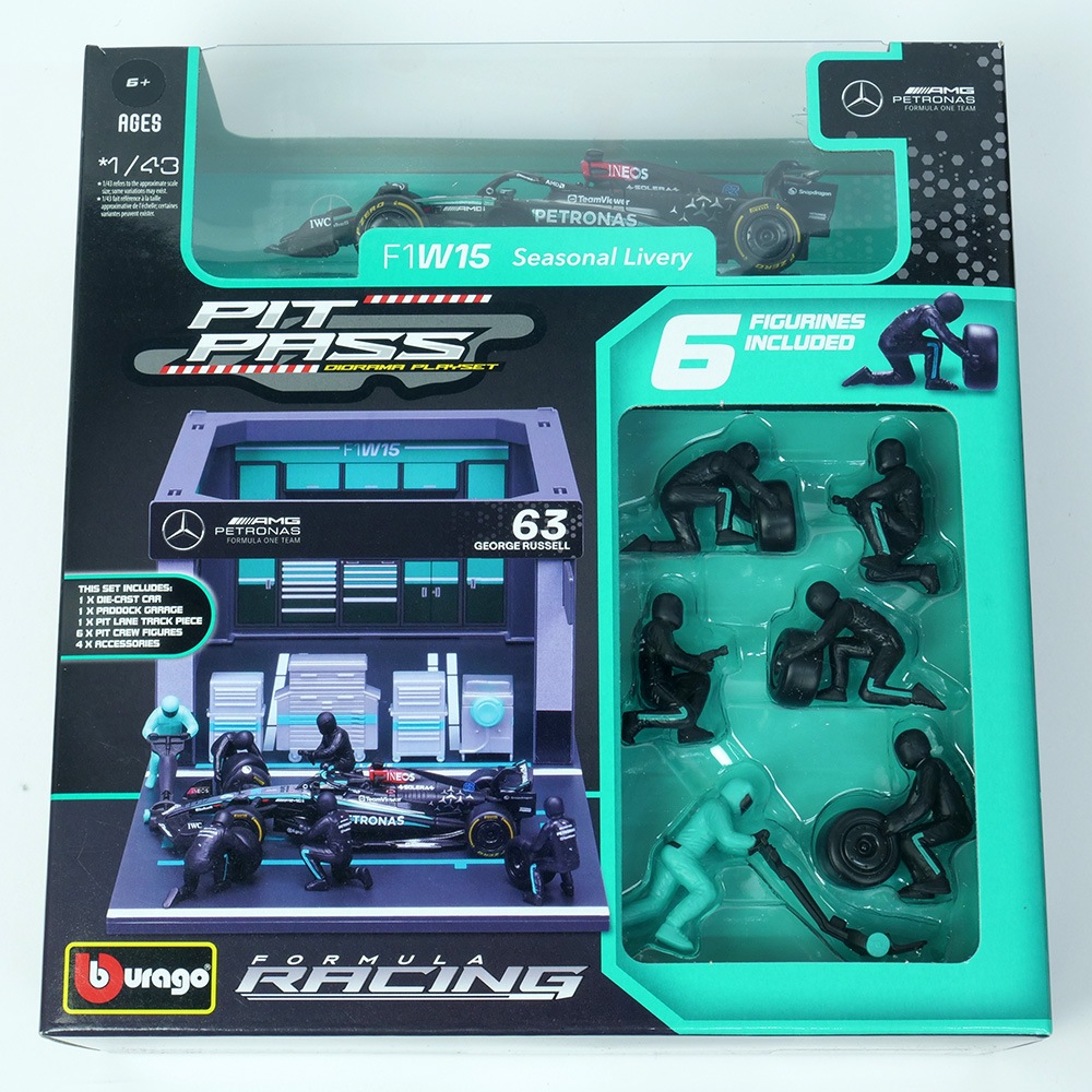 Bburago 1/43スケール メルセデス-AMG ペトロナス F1チーム PIT PASS