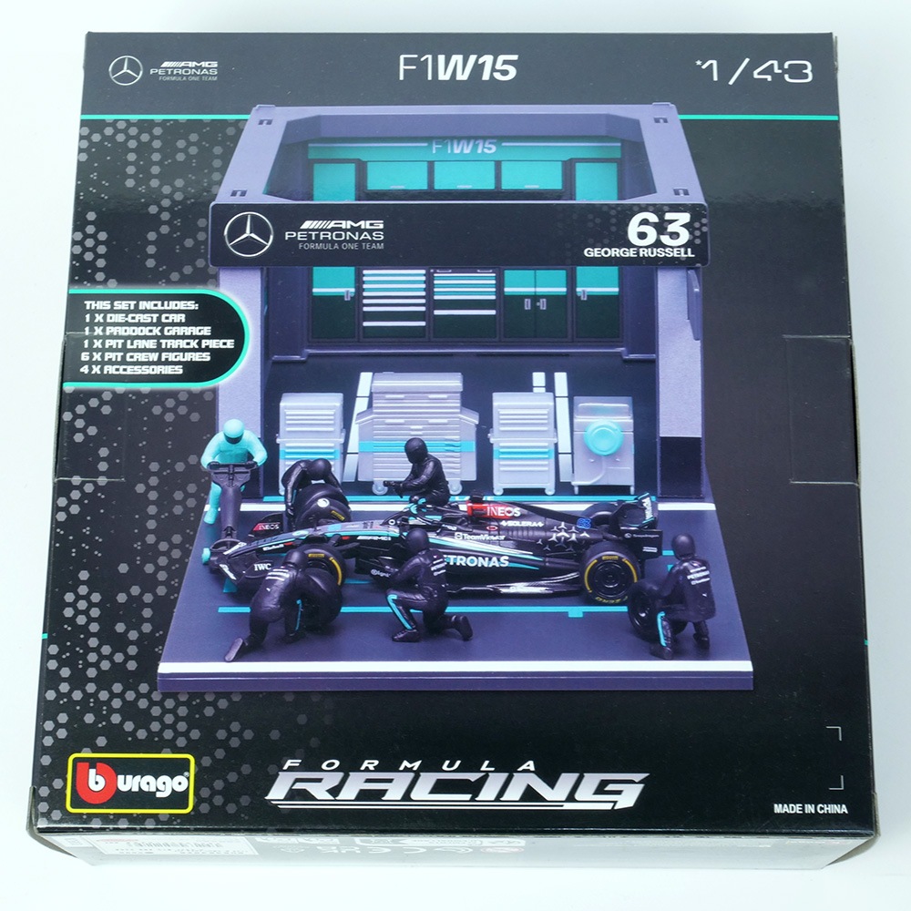Bburago 1/43スケール メルセデス-AMG ペトロナス F1チーム PIT PASS