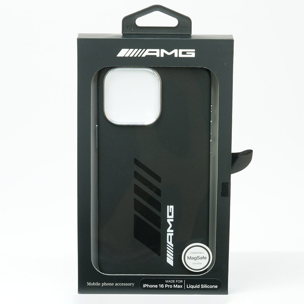 AMG iPhone 16ProMax マグセーフ シリコン バックカバー ブラック AMHMP16X24SORYK