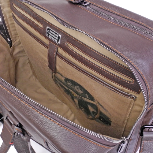 フェラーリ プランシングホース クラシックレザー ビジネス&トラベルバッグ ブラウン