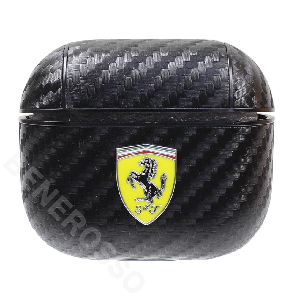フェラーリ AirPods 3 ケース カーボン調 ブラック FESA3CABK