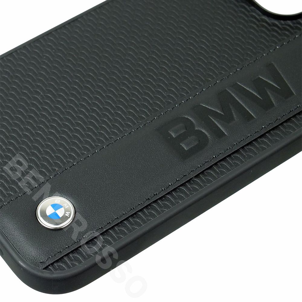 BMW iPhone 14ProMax レザー バックカバー BIG LOGO STRIPE ブラック BMHCP14X22RDPK