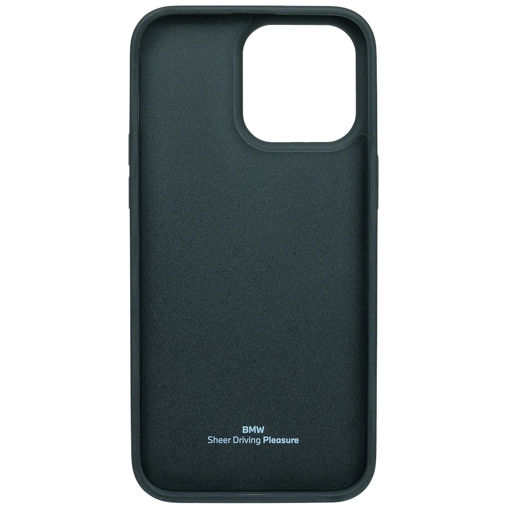 BMW iPhone 15ProMax レザー バックカバー BIG LOGO STRIPE ブラック BBMHCP15X22RDPK