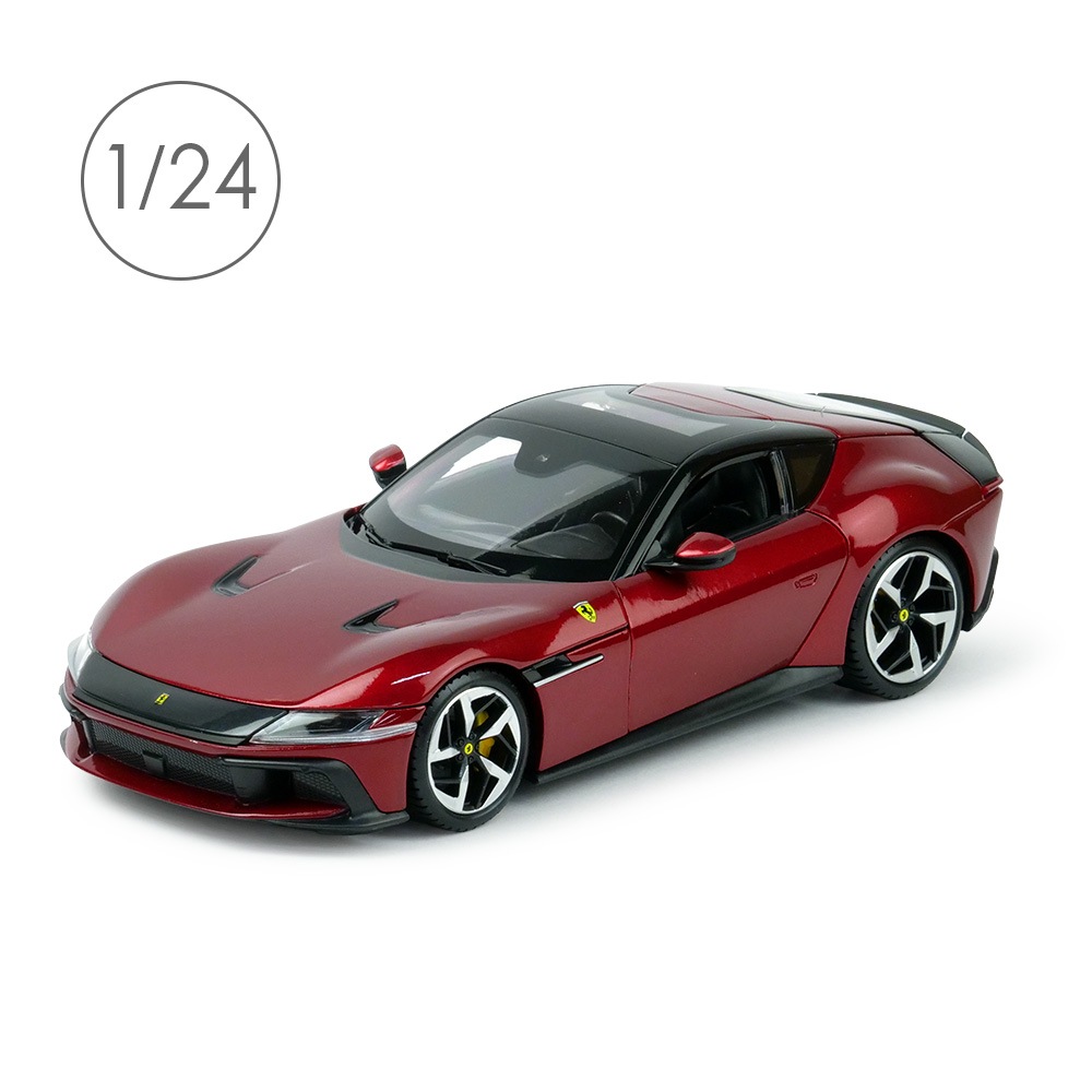 Rosso R-33　エレアコ仕様　希少材ボコーデ使用のモデル Bburago 1/24スケール フェラーリ ドーディチ チリンドリ レッド 18