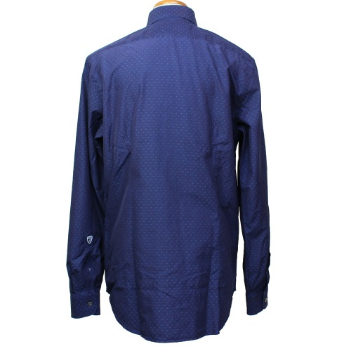 ランボルギーニ メンズ インディゴ ウォッシュ スリム フィット シャツ ネイビー 9011876CCU139