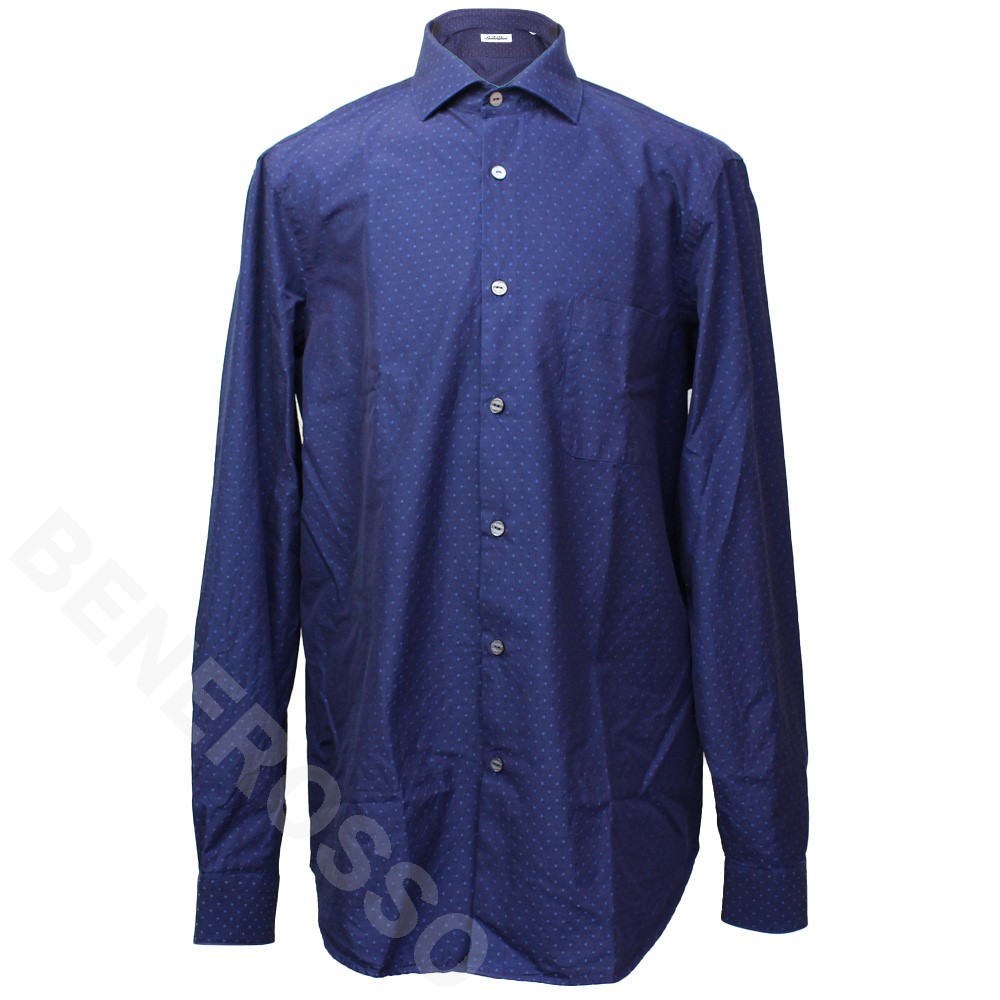 ランボルギーニ メンズ インディゴ ウォッシュ スリム フィット シャツ ネイビー 9011876CCU139
