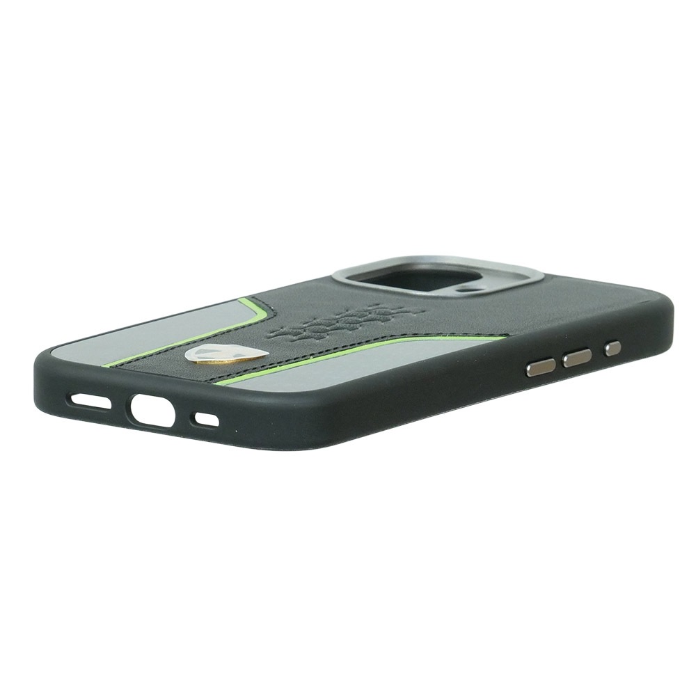 ランボルギーニ iPhone 17 レザー＆リアルカーボン バックカバー ウラカン D21 グリーン マグセーフ対応 LB-TPUPCMIP17-HU/D21-GN