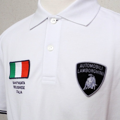 ランボルギーニ メンズ ITA フラッグ ポロ ホワイト 9009620CCW017