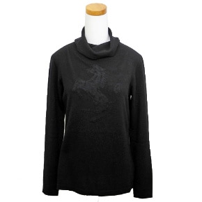 フェラーリ レディース プランシングホース ジャガード タートルネック ブラック