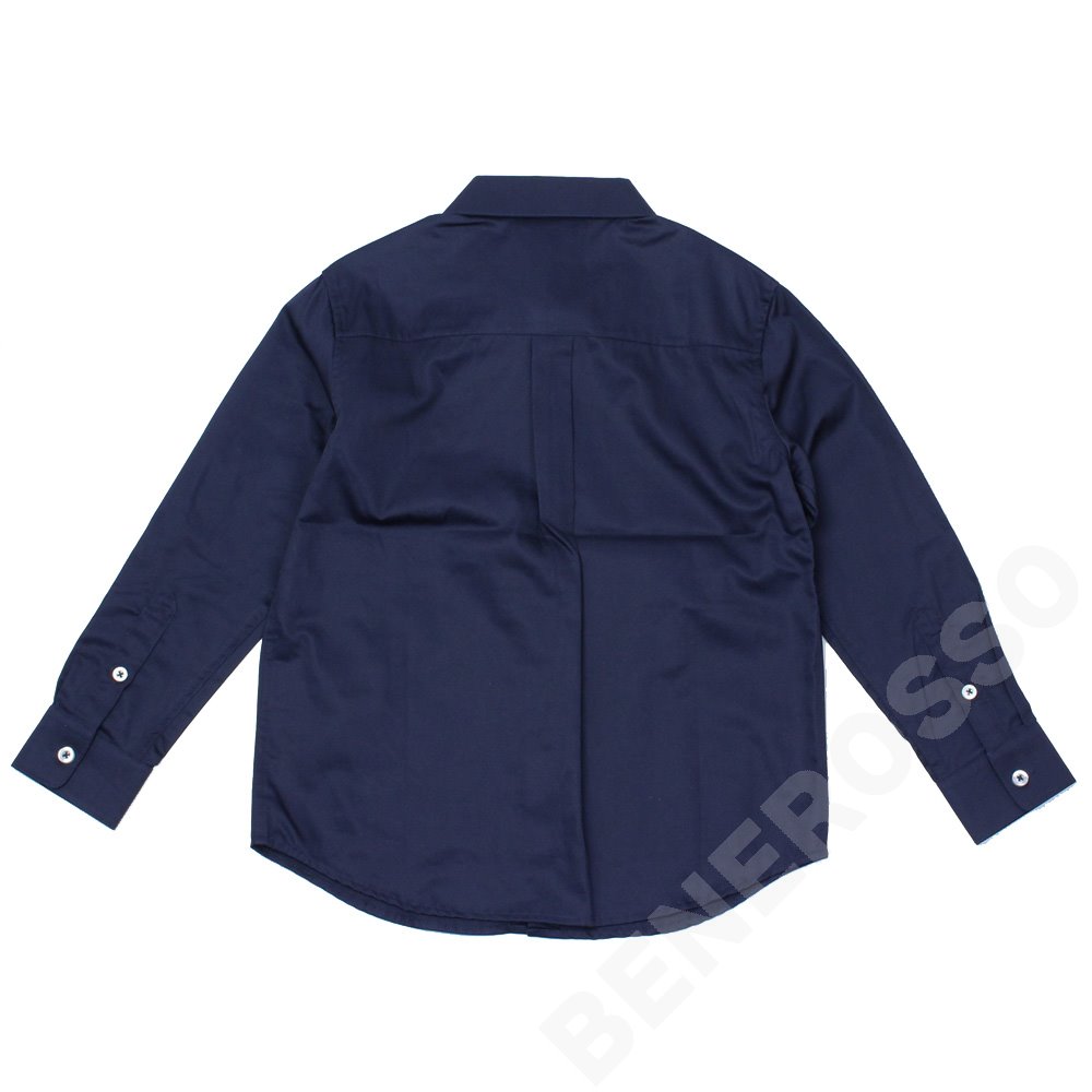 フェラーリ キッズ フォーマル コットン シャツ 蝶ネクタイ 8才 ネイビー 