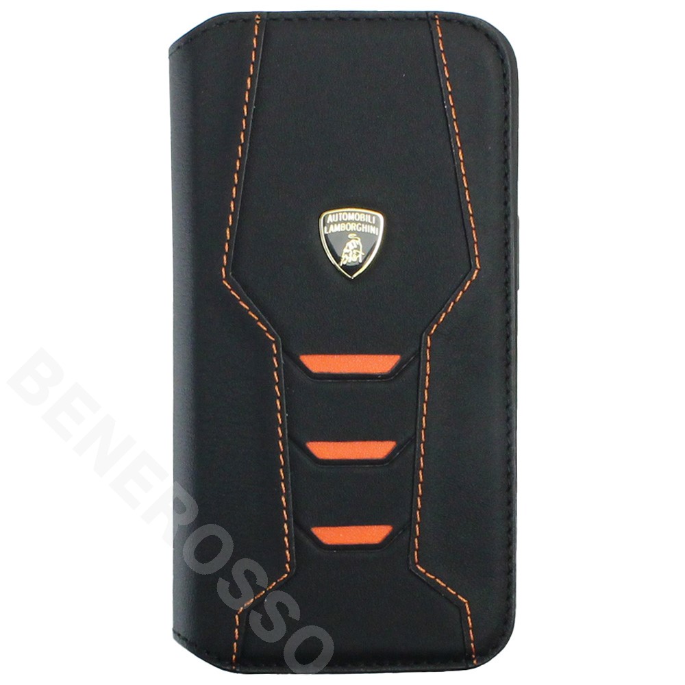 ランボルギーニ iPhone13Pro レザー ブックタイプケース ウラカン D16 オレンジ LB-TPUFCIP13P-HU/D16-OE