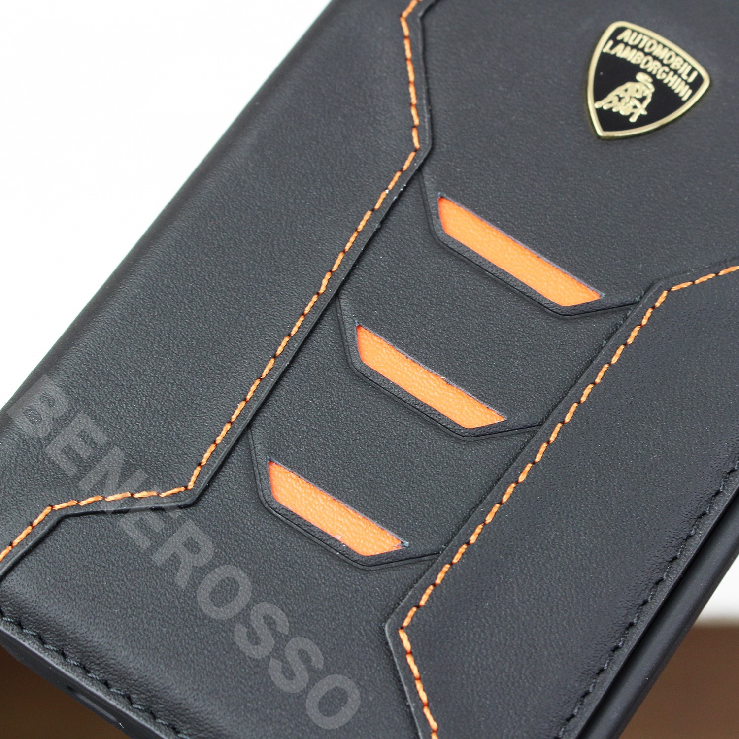 ランボルギーニ iPhone13Pro レザー ブックタイプケース ウラカン D16 オレンジ LB-TPUFCIP13P-HU/D16-OE